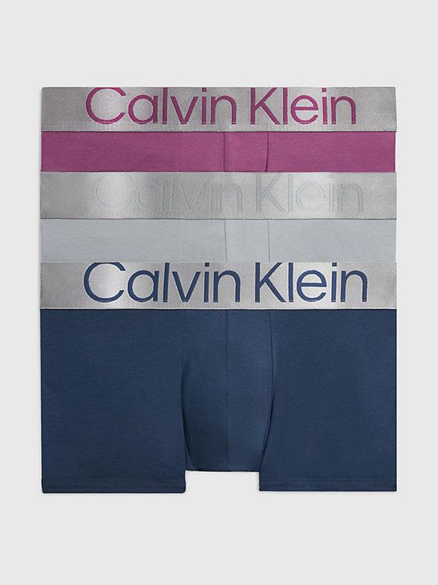 Calvin Klein USA 3 Pack - Steel Cotton Mens Trunks Blue 1253408-PU